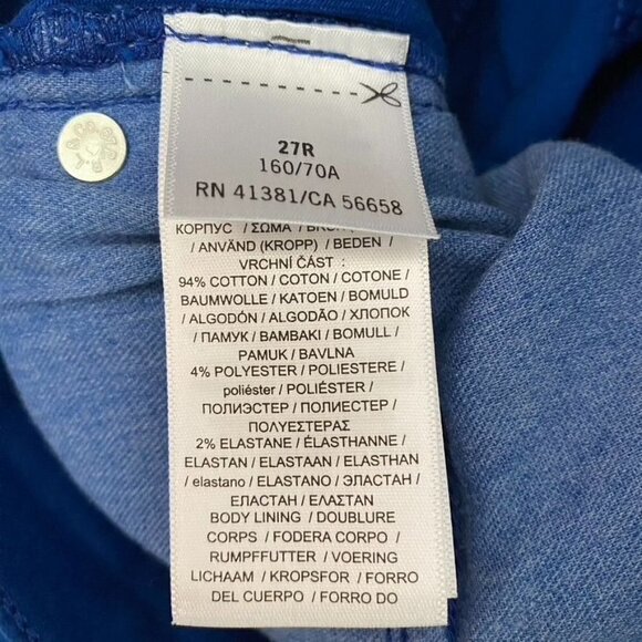 Polo Ralph Lauren Sz 27 Tompkins High-Rise Skinny Ankle Royal Blue Pony - Picture 7 of 11